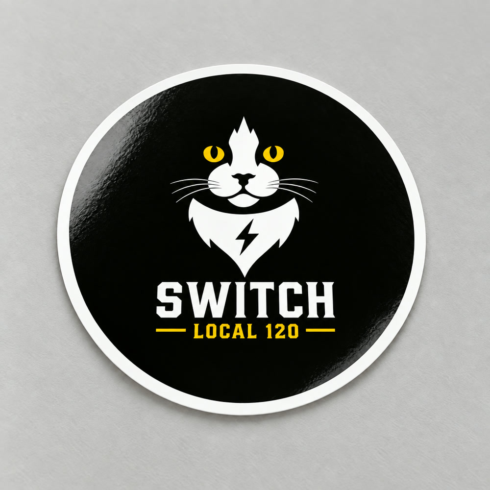 Round and rectangle Switch Local 120 stickers